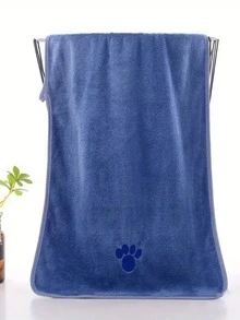 1 pieza Toalla de baño y limpieza para mascotas, nueva toalla de baño para mascotas, de secado rápido y súper absorbente, con decoración bordada, hecha de microfibra, adecuada para el baño y el secado de mascotas