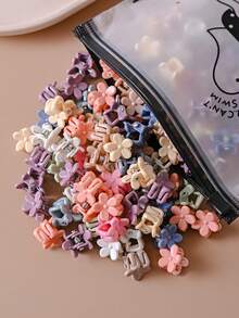 20pcs Women's Morandi Floral Mini Hair Clips, Elegant Princess Hair Accessories Winter Hair Clutch Elegant Claw Clips
