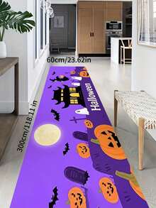 1 Piece, Halloween Style Witch Pumpkin Entrance Rug, Long Carpet, Can Be Used As A Bedside Rug In The House, Perfect For Entrance, Laundry, Bedroom, Kitchen, Kitchen And Hardwood Floor Mats To Improve Home Decor. - Multicolor - View 13
