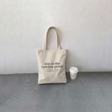 1 Pc His Is The Turning Point   Pattern Tote Bag Shoulder Bag For Travel Daily Commute Women's Shopping Bag, Best Gift For Her,  Folding Shoulder Bag Summer Beach Holiday Bag Travel Gift For Man Woman