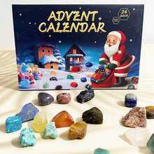 24pcs Christmas Advent Calendar With Crystal Gems, 24-Day Christmas Countdown Calendar, Children's Gift