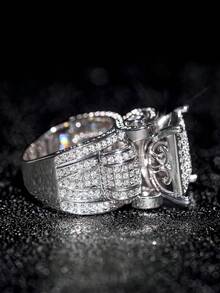 1 PC Glamorous Cubic Zirconia Ring For Women For Wedding Engagement Anniversary Party Jewelry Valentine's Day Gift