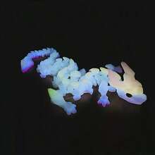 1pc, 30cm 3D Printed Glow-In-The-Dark Crystal Dragon Statue - Multi-Jointed Posable, Random Color Eyes, Durable Plastic Home Decor And Desktop Art Piece, Best Gift For Friends Birthday, Christmas