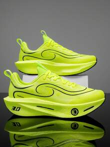 Couple's Shock-Absorbing Carbon Board Breathable Running Shoes, Men & Women Sports Sneakers - Mint Green - View 4