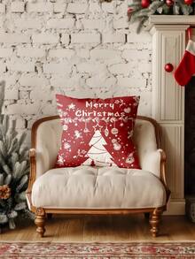 4pcs Velvet-Like Soft Christmas Santa Claus, Christmas Numbers, Reindeer, Snowman, Snowflake Decorative Pillow Covers, Hypoallergenic Polyester Material, Hidden Zipper, No Filling, Suitable For Home Decor, Living Room, Throw Pillow Cases, Cushion Covers, Sofa Decorative Pillows, Home Decor Pads