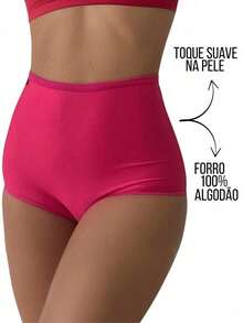 Kit 3 High Waist Panties Plus Size Women's Pants - Nhiều màu - Xem 4