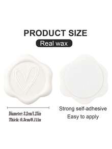 50 ختم شمعي ذاتي اللصق بشكل قلب، للاستخدام في تغليف الهدايا، دعوات الزفاف، المظاريف، عيد الميلاد، والختم