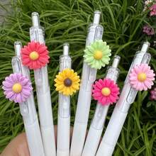 5/2/1pc,Random Cute Floral Quick Dry Neutral Pen, Gel Pen, Ballpoint Pen, Cute Flower Push Action Pen, Perfect For Students And Girls, Opening Season Gift For Kids, Friends, BFFs