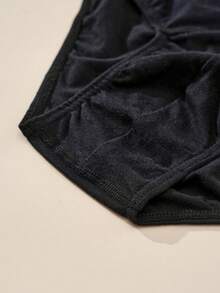 Bộ 5 quần lót lưng thun cotton màu đen in chữ thời trang thoải mái dành cho nam - màu đen - Xem 8