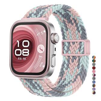 Magnetic Nylon Braided Solo Loop Strap Compatible With Huawei Watch Fit 4/4 Pro Silicone Band Compatible With Huawei Watch Fit 3 Bracelet Compatible With Huawei Watch Fit 3 Watch Band
