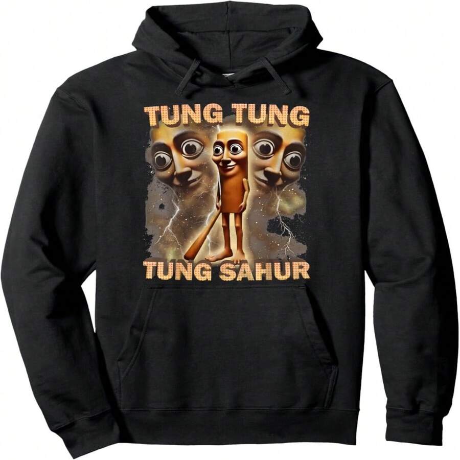 Tung Tung Tung Sahur Pullover Hoodie - 黑色 20 - 查看 1