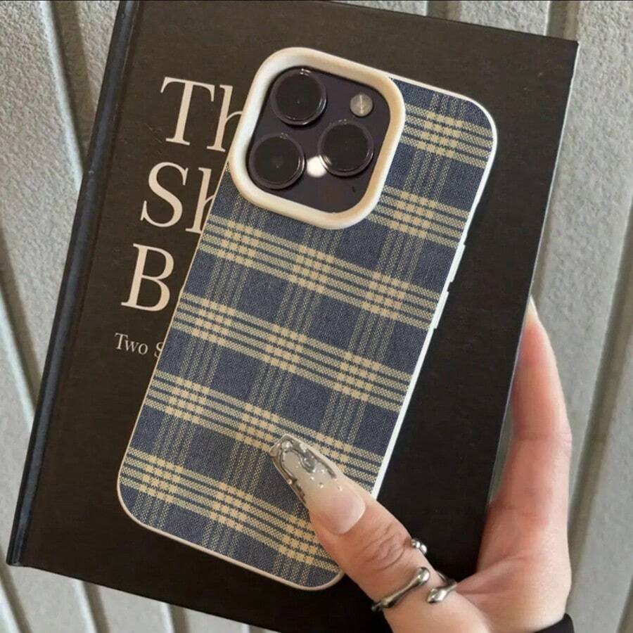 1 Ốp lưng điện thoại TPU họa tiết kẻ caro cổ điển phong cách đại học tối giản tương thích với iPhone//Redmi - trắng - Xem 1