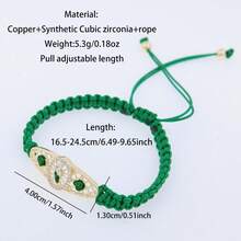 Assorted Heart-Shaped Virgin Mary/St. Jude Woven Bracelet, Stylish Casual Jewelry For Men, Copper Inlaid CZ, Suitable For Religious Believers To Wear Daily