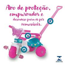 Carrinho de Passeio Triciclo Motoca Infantil Butterfly Rosa Sem Luz - Magic Toys - 2575