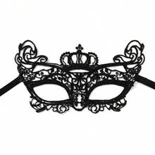1 pieza Máscara de ojo de encaje negro suave y amigable con la piel, máscara de lujo de encaje para el ojo, disfraz de fiesta, diseño de máscara de carnaval, baile, juego de roles, accesorios de disfraz, cómoda de usar, fiesta de festival de Halloween