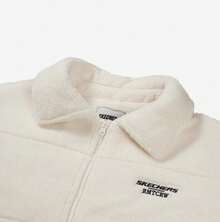 Skechers New Women's Warm Casual Collared Knit Cardigan - Beige - View 3