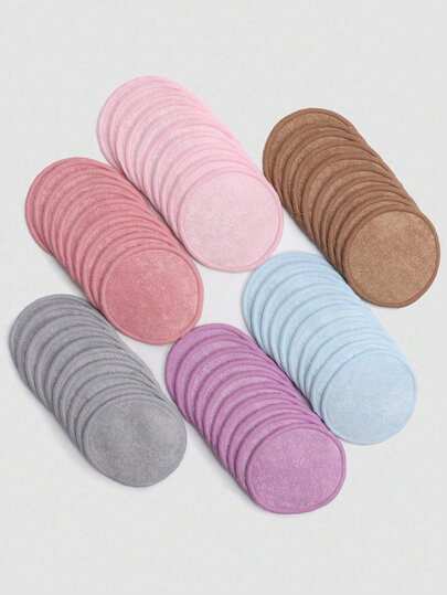 4pcs Reusable Makeup Remover Pads, Soft Makeup Cleansing Pads, Suitable For Facial Cleanser - Washable Bamboo Round Pads, Face Skin Care Pads, Dual-Sided Makeup Remover Cloth, Round Design For Facial And Skin Care Blurry Fluffy Sponge, Removing Heavy Makeup And Face Foundation Pads, Suitable For All Skin Types Facial Cleaning Pads.