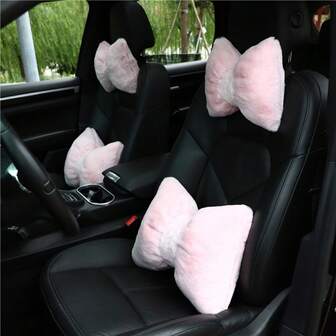 1pc Soft Plush Car Headrest Neck Pillow, Comfortable Headrest Cushion For Home And Car Use,Car Pillow