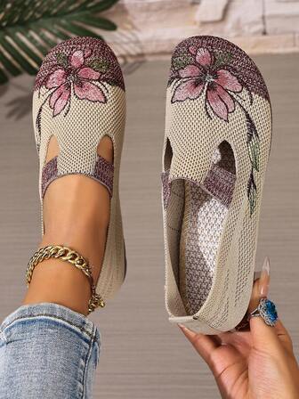 2025 New Women Casual Sneakers Flat Slip-On Breathable Solid Color Versatile Shoes