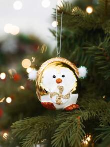 Poudre adhésive dorée brillante, pendentif en plastique Ins, décoration de Noël 3D, ornement pour sapin de Noël - pendentifs de dessin animé pastel avec pingouins, écureuils, cerfs. Ornements de fête pour la maison, les vitrines de magasin, les décorations de sapin de Noël en forme de bonbon pour la décoration de fête de Noël, artisanat DIY, décoration de fenêtre de sapin de Noël Ins 3D, convient pour les cadeaux de Nouvel An et de Noël, les fournitures de fête, la décoration de la table à manger, de la cheminée et du salon