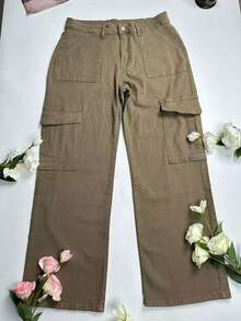 Peto de estilo callejero de otoño e invierno para mujer talla grande, pantalones rectos de lana cálidos de otoño e invierno, adecuados para disfraces de Halloween