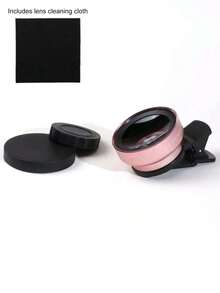 Universal Clip Camera Lens Kit - 0.45X Super Wide Angle & Macro 2-In-1 Lens With Lens Cloth Compatible With Iphone Android Phone For Summer Vacation, Travel, Creative Photography Phone Accessories, Phone Lens - 黑色 - 查看 7