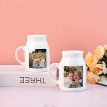Jarrón personalizado con foto, jarrón mini personalizado para mamá y abuela, regalos de cumpleaños, jarrón de cerámica con fotos familiares, regalos del Día de la Madre - Multicolor - Ver 2