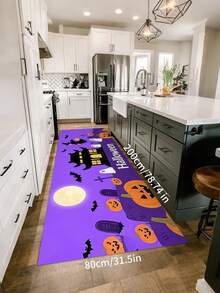 1 Piece, Halloween Style Witch Pumpkin Entrance Rug, Long Carpet, Can Be Used As A Bedside Rug In The House, Perfect For Entrance, Laundry, Bedroom, Kitchen, Kitchen And Hardwood Floor Mats To Improve Home Decor. - Multicolor - View 12