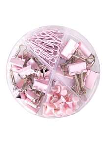 1 Set multifunktionale Büroklammer-Sortiment - gemischte Farben Büroklammern, Clips mit langem Schwanz, Reißzwecken & Schmetterlingsclips Büroorganizer-Set mit kreativem Design, ideal für Schulmaterial, Studien-Accessoires, Schreibtischorganisation, Homeoffice und Weihnachtsgeschenkset