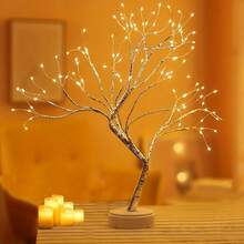 1PC The Bonsai Fairy Tree Lamp Is A Cute Night Light, A Great Idea For Home Decoration, Gifts, Home Decor, Weddings, Christmas, Holidays, Etc. It Is A USB-Powered Desktop Tree Lamp, Perfect For Family Christmas Decorations.
