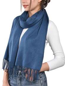 وشاح بوهيمي من البوليستر أحادي اللون، وشاح دافئ للخريف/الشتاء، مناسب للعروس والوصيفات والحفلات والفساتين