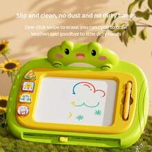 儿童磁性画板 - 4色书写绘画涂鸦板，带印章，适合学龄前男孩女孩，涂鸦板学习益智玩具，3岁以上儿童生日礼物 - 彩色 - 查看 5