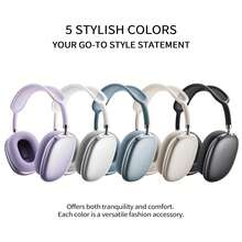 REMAX RB-300HB Over-Ear Bluetooth 5.4 Headphones: Long-Lasting Battery Life, High-Fidelity Sound, Lightweight And Comfortable Earmuffs, Active Noise Cancellation, Clear Calls, White Sand Silver