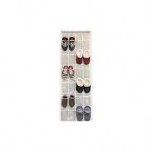 24 Pockets - Over Door Hanging Shoe Organizer, Gray 64''x 19''