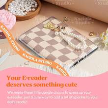 Kaciola Charm Chains For Kindle, Cute Phone Charm Chains Bracelets Accessories For Readers Booklovers Women Men, Charms Compatible For E-Reader/Phone/Paper White (D01-D05) - D05-珍珠鍊黑色蝴蝶結 - 查看 6