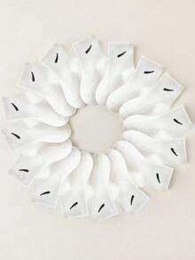 8 双白色条纹儿童袜子，时尚百搭婴儿中筒袜，适合日常休闲穿着 - 黑與白 - 查看 8