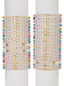 36 Peças Conjunto de Pulseiras Elásticas com Formato de Coração de Polímero Combinando da TEAM BRANUT, Adequado para Presentes e Uso Diário