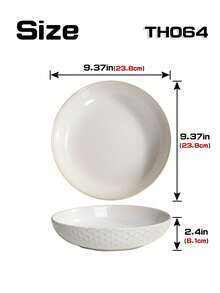 1 Peça Prato Cerâmico Minimalista, Design de Borda Em Relevo, Opções de Prato Redondo/Prato Bottom com Borda, Adequado para Casa/Restaurante, Prato de Jantar, Prato de Sopa, Prato de Salada