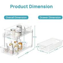 2 Paquete de Organizador de Baño Deslizante,Estantes De AcríLico, Organización de Despensa y Almacenamiento Para ClóSet, Encimera, Despensa, Transparente (Transparente-2pack) - Transparente-paquete de 2 - Ver 6