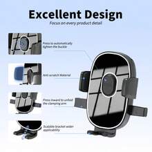 Car Phone Mount Dashboard & Windshield Holder, Strong Suction Cup, Foldable Arm, 360° Rotation, One-Touch Lock, Compatible With 16 Pro Max, 15, 14 Plus, 13, Galaxy S25 Ultra, S24, S23