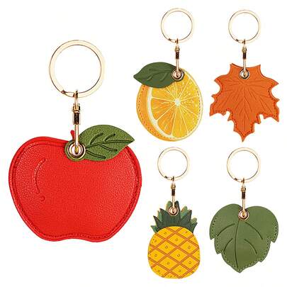 1 件 PU 皮革钥匙扣保护套，兼容 Apple AirTag，可爱保护套，适用于背包、钥匙、包、宠物和行李 Air Tag 追踪器保护套，带钥匙圈