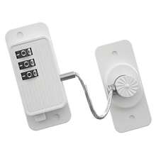 Refrigerator Combination Lock Household Safety Sliding Door Lock For Kids Babies - White - View 5