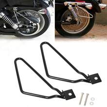 Motorcycle Saddle Bag Mount Bracket Bars Universal Pannier Holder Rack - Black - View 4