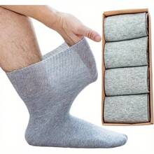 4-Pack Diabetic Crew Socks - Women & Men Loose Top Socks - Extra Wide Non-Binding Top, Elastic Opening For Easy On/Off - Neuropathy And Peripheral Neuropathy Care - Soft Breathable Fabric - Swollen Feet, Edema, Toe Bone - Elderly, Pregnant, Post-Surgery - Unisex - Everyday & Special Occasions - Value Pack, Elderly Footwear, Comfortable Fit, Durable Construction, Shoes, Elderly Care - Multicolor - View 10