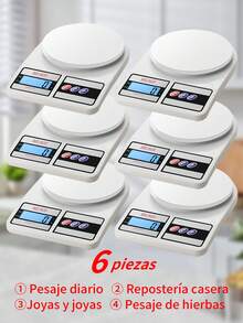 6 piezas Mini Bascula Digital Gramera Cocina Reposteria Portatil Precision,báscula para alimentos con onzas/gramos,Material medicinal y alimentos, báscula de medición para hornear,Ideal para preparar comidas, cocinar y hornear(Gramera pesa desde 1 gramo hasta 10 kilos) - 6 piezas - Ver 2