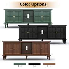 67"  TV Stand For Tvs Up To 70", Mid-Century Modern Entertainment Center  For Living Room, Bedroom (Black) - 黑色 - 查看 6