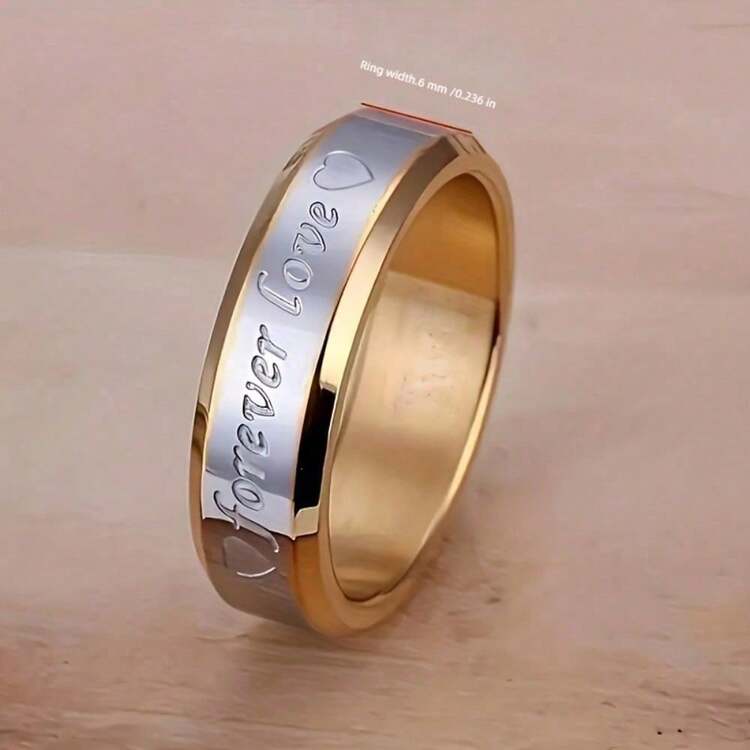 Stainless Steel Couple Ring, Gold And Silver Wedding Ring - Men-6 - View 3