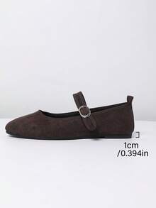 Giày bệt mũi tròn đơn giản, quai một khóa, kiểu dáng thu/đông dành cho nữ, đế siêu mềm và thoải mái khi mang lâu, chất liệu da lộn với họa tiết tinh tế và phong cách cổ điển thanh lịch, lớp lót thoáng khí, màu nude cổ điển, đa năng và vượt thời gian, thích hợp để đi làm, mua sắm và mặc thường ngày, giày lười đế bệt., giày ba lê - Cà phê nâu - Xem 8