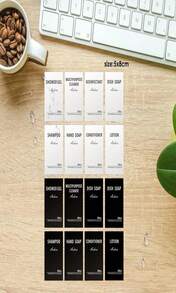 Anhow Shampoo And Conditioner Dispenser (Set Of 3_169oz), Soap Dispenser Refillable Body Wash Dispenser With Category Labels For Kitchen Bathroom - White - ColorA - 查看 5