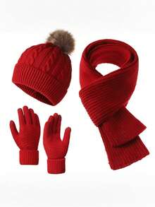 Gorro de Tricô Elegante e Casual para Mulheres: 1 Conjunto de Material Macio Semelhante à Lã de Cordeiro com Detalhe de Pompom, Bordado Simples de Letra, Chapéu de Inverno Grosso e Quente, Fácil de Dobrar para Armazenamento Conveniente, Opções de Várias Cores, Perfeito para as Estações de Outono e Inverno, Uso Diário, Atividades ao Ar Livre, Proteção contra Frio, Alternativa de Boné de Beisebol de Estilo Unissex, Cobertura de Cabeça Versátil e Chique para Mulheres que Buscam um Visual Aconchegante e Estiloso